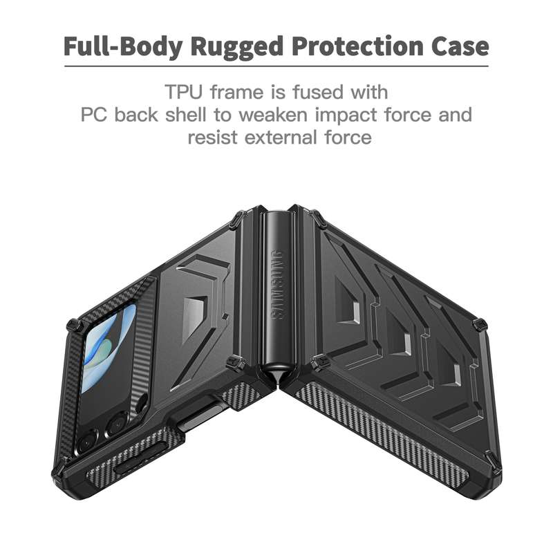 For Samsung Galaxy Z Flip4 5G SM-F721 Armored All-inclusive Shockproof Folding Phone Case(Black)