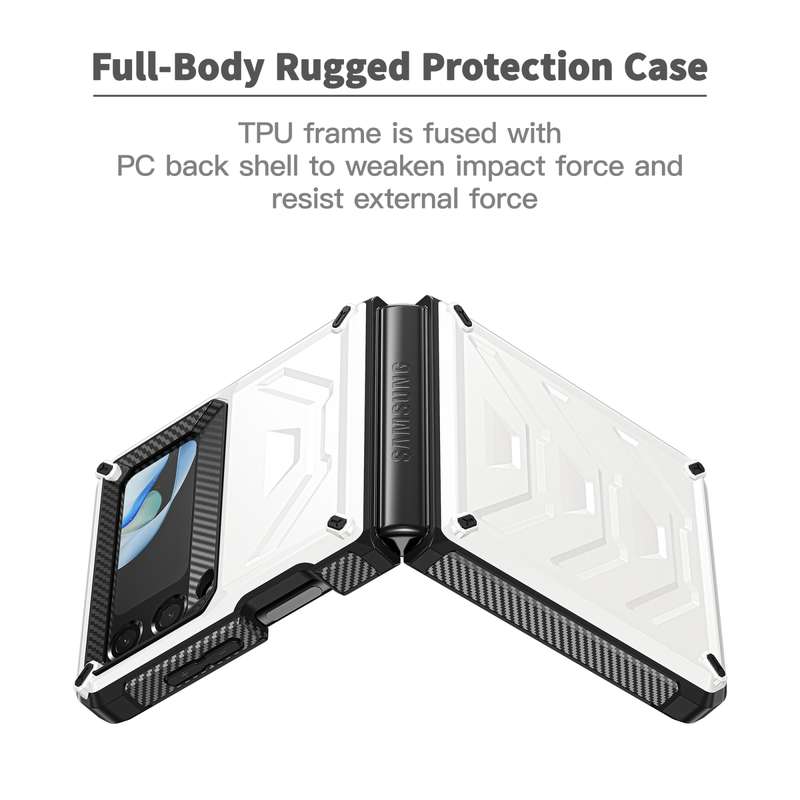 For Samsung Galaxy Z Flip4 5G SM-F721 Armored All-inclusive Shockproof Folding Phone Case(Black)