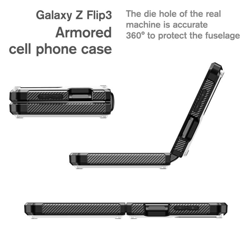 For Samsung Galaxy Z Flip4 5G SM-F721 Armored All-inclusive Shockproof Folding Phone Case(Black)