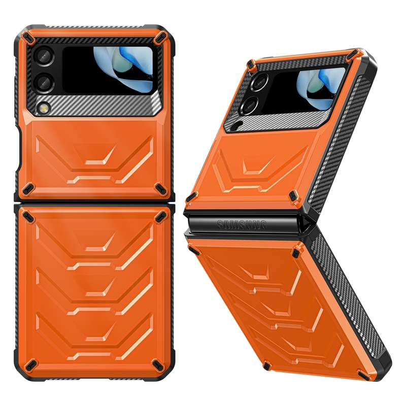 For Samsung Galaxy Z Flip4 5G SM-F721 Armored All-inclusive Shockproof Folding Phone Case(Black)