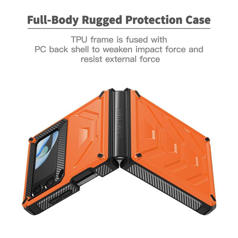 For Samsung Galaxy Z Flip4 5G SM-F721 Armored All-inclusive Shockproof Folding Phone Case(Black)