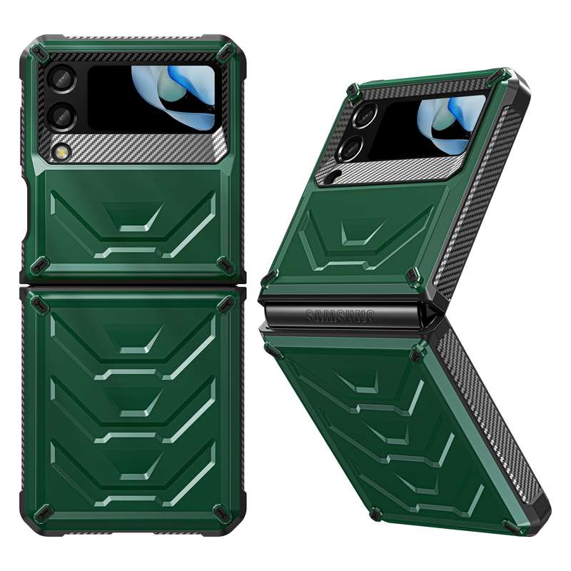 For Samsung Galaxy Z Flip4 5G SM-F721 Armored All-inclusive Shockproof Folding Phone Case(Black)