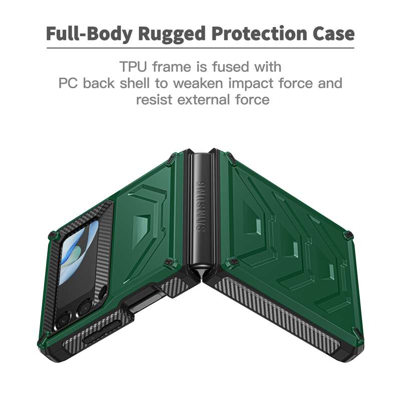 For Samsung Galaxy Z Flip4 5G SM-F721 Armored All-inclusive Shockproof Folding Phone Case(Black)
