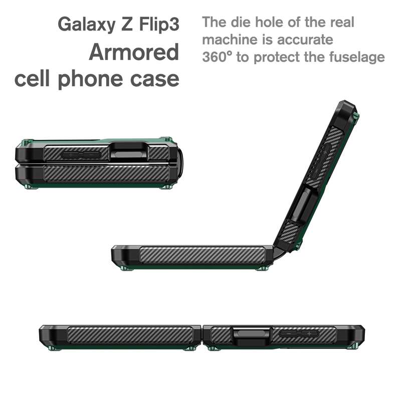 For Samsung Galaxy Z Flip4 5G SM-F721 Armored All-inclusive Shockproof Folding Phone Case(Black)