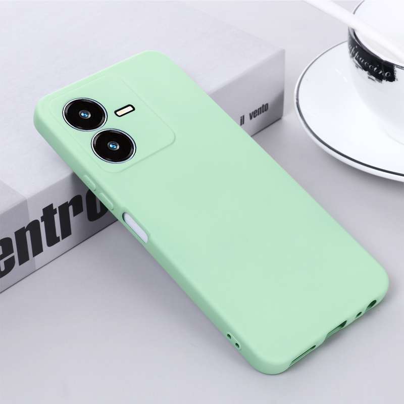 For vivo Y22 / Y22S 4G Solid Color Liquid Silicone Dropproof Full Coverage Protective Case(Green)