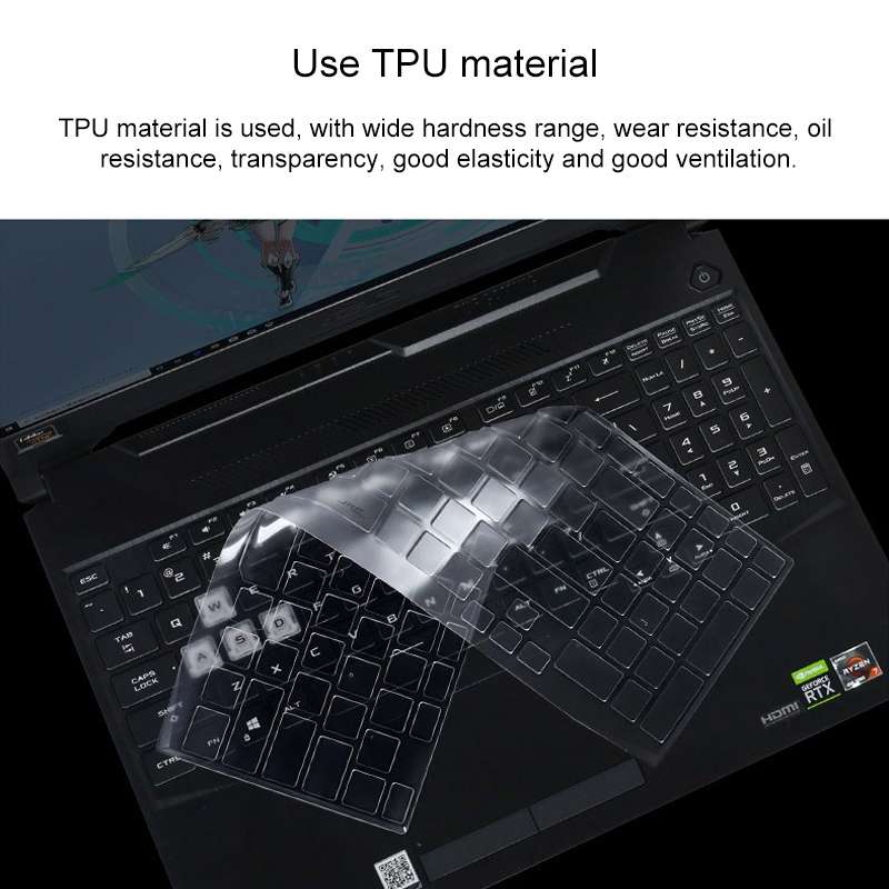 For Asus FA506IU 15.6 inch Transparent and Dustproof TPU Laptop Keyboard Protective Film