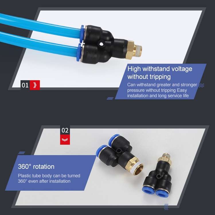 PX12-03 LAIZE Plastic Y-type Tee Male Thread Pneumatic Quick Connector