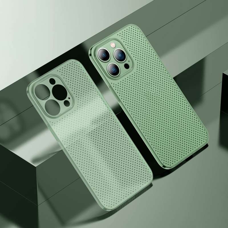 For iPhone 14 Pro Honeycomb Hollow Heat Dissipation Phone Case(Grey)