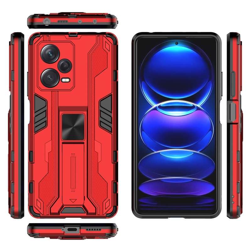 For Xiaomi Redmi Note 12 Pro+ China Supersonic PC + TPU Shock-proof Protective Case with Holder(Blac