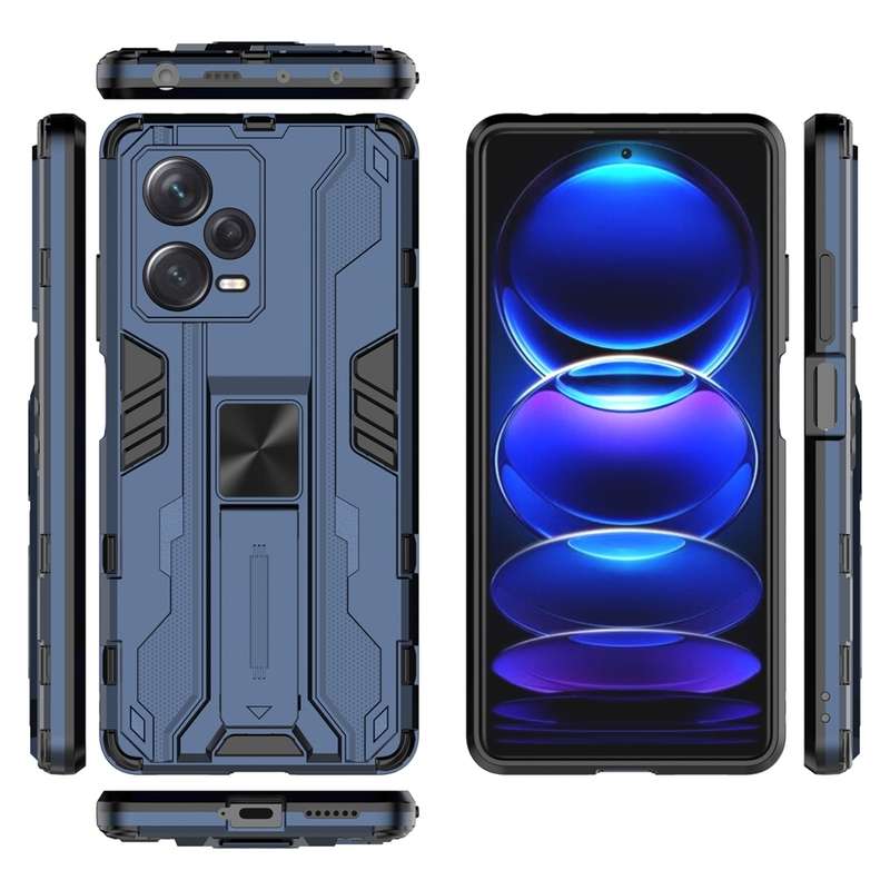 For Xiaomi Redmi Note 12 Pro+ China Supersonic PC + TPU Shock-proof Protective Case with Holder(Blac