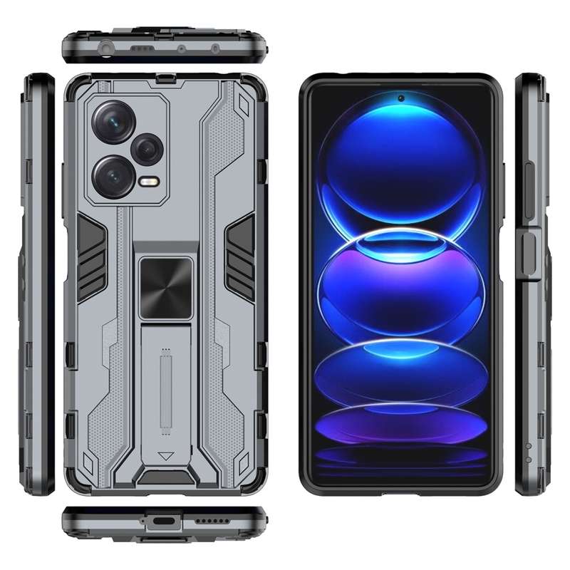For Xiaomi Redmi Note 12 Pro+ China Supersonic PC + TPU Shock-proof Protective Case with Holder(Blac