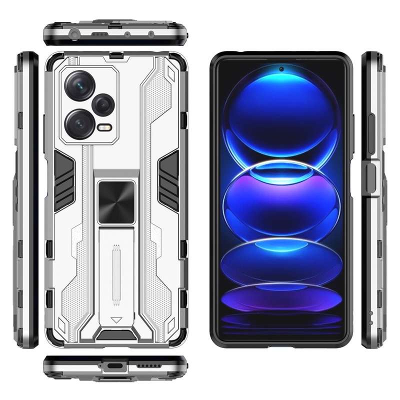 For Xiaomi Redmi Note 12 Pro+ China Supersonic PC + TPU Shock-proof Protective Case with Holder(Blac