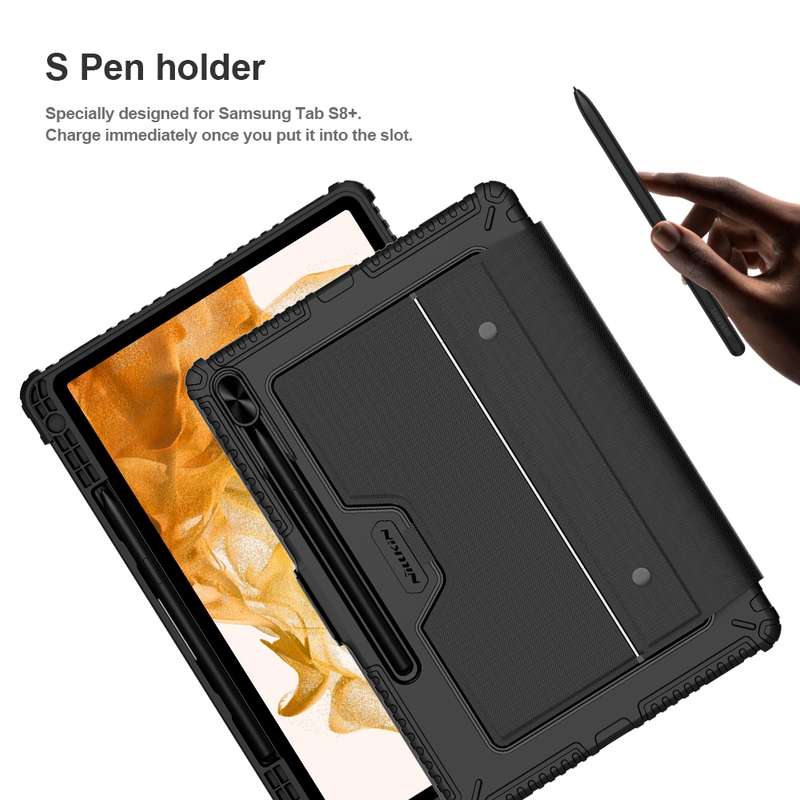 For Samsung Galaxy Tab S8+/S8+ 5G/S7+/S7 FE Nillkin Bumper Combo Keyboard Case