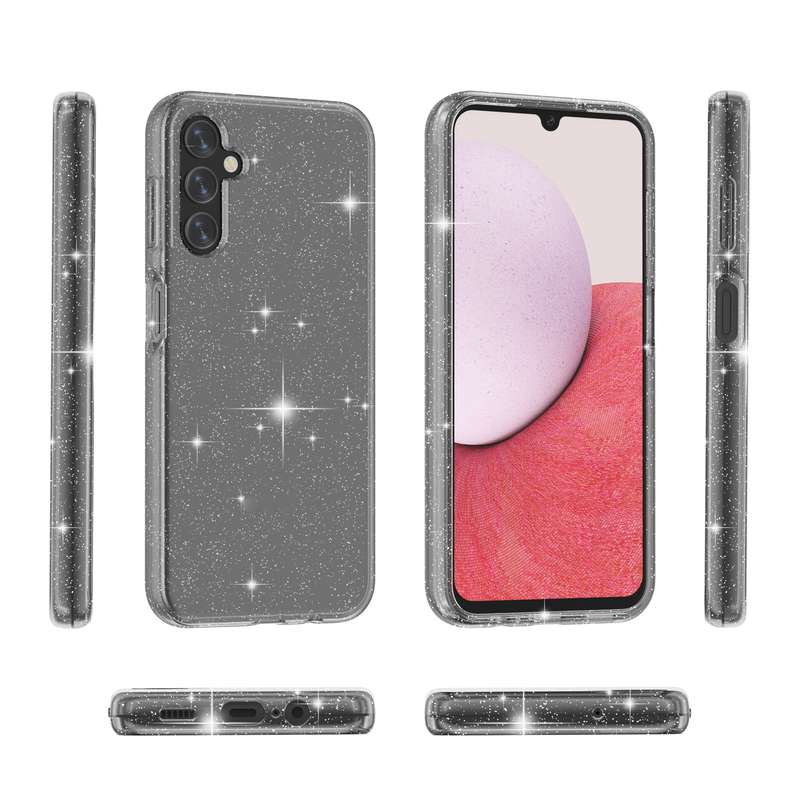 For Samsung Galaxy A14 5G / 4G Shockproof Terminator Style Glitter Powder Phone Case(Shiny Gold)