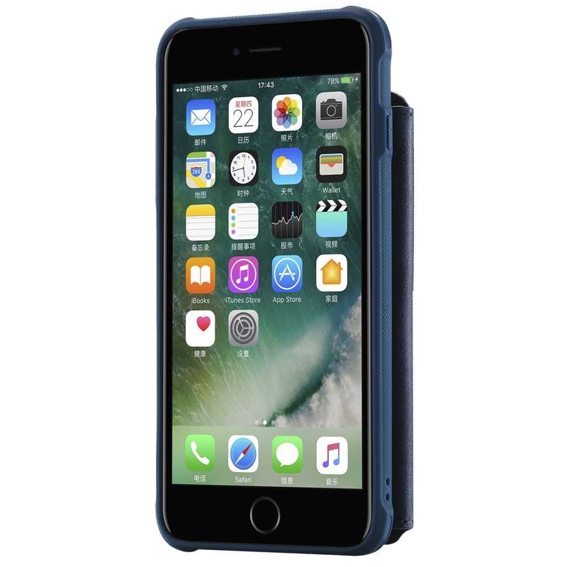 For iPhone 7 Plus / 8 Plus Zipper Shockproof Protective Case with Card Slots & Bracket & Photo Holde