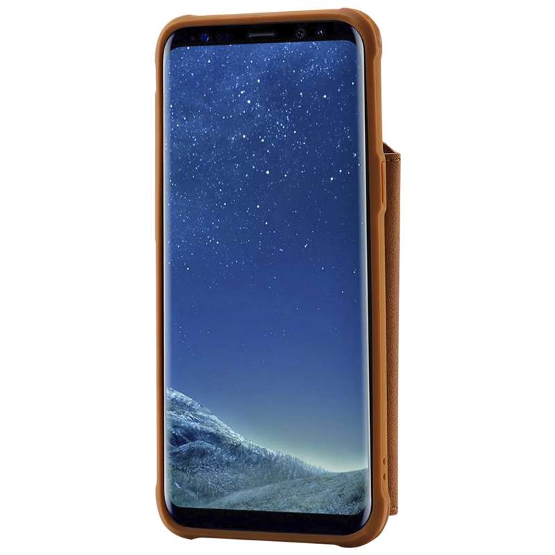 For Galaxy S8 Plus Zipper Shockproof Protective Case with Card Slots & Bracket & Photo Holder & Wall