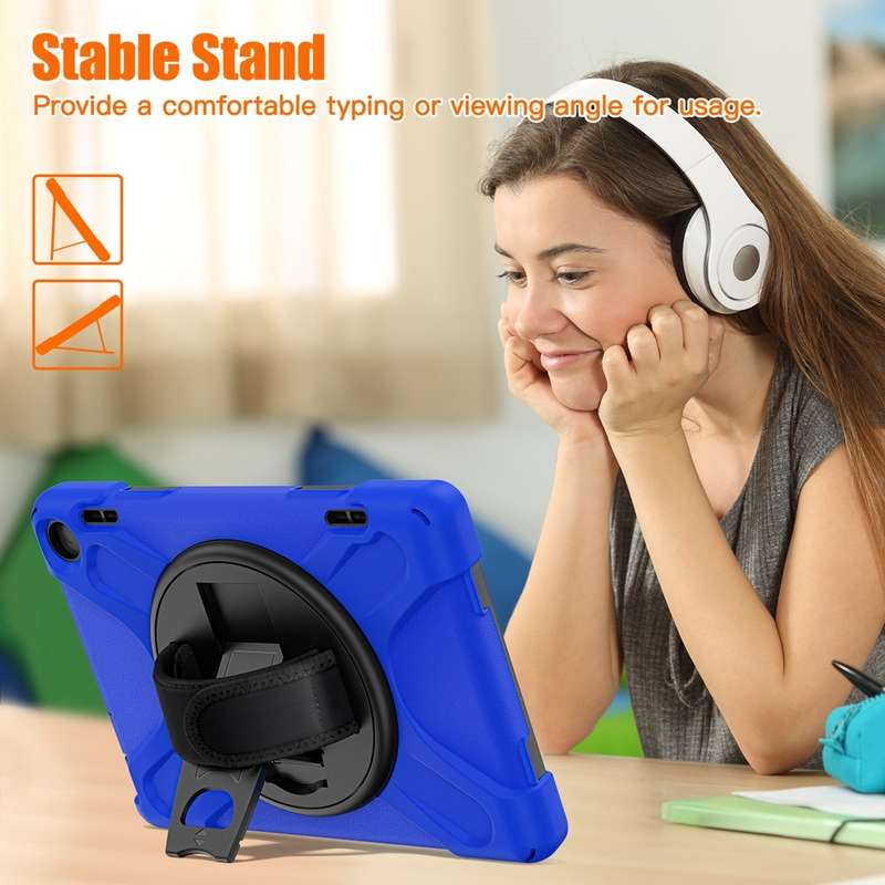 For Amazon Fire HD 8 2022 Hard PC Soft Silicone Full Body Protective Tablet Case(Black)