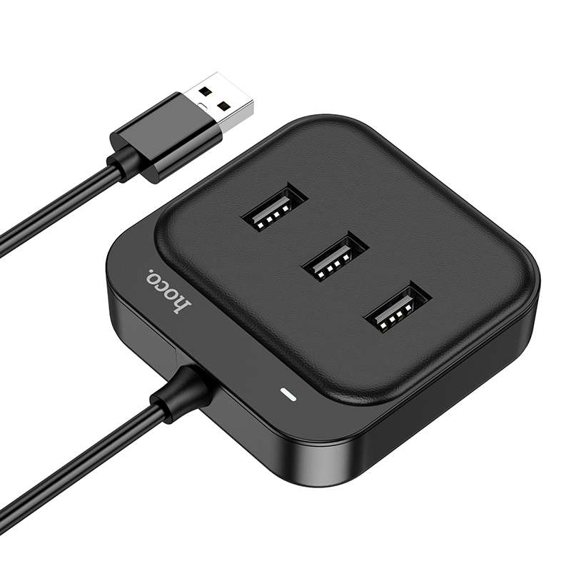 hoco HB31 Easy 4 in 1 USB to USB2.0x4 Converter, Cable Length:1.2m(Black)
