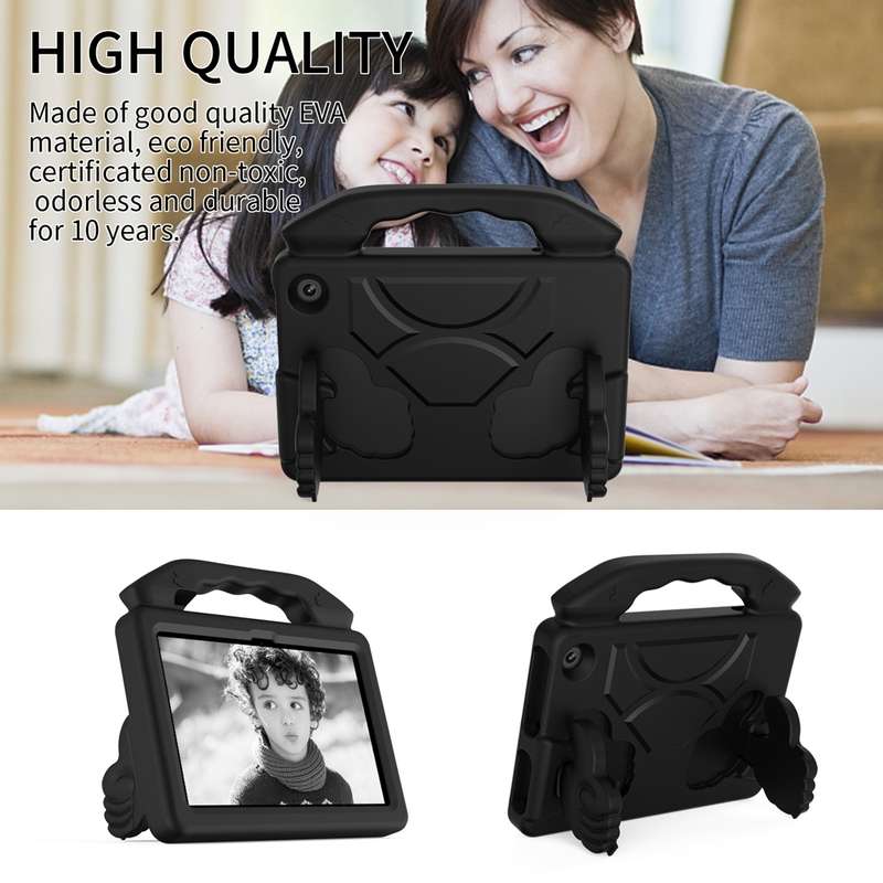 For Amazon Kindle Fire 7 2022 Children EVA Shockproof Tablet Case with Thumb Bracket(Green)
