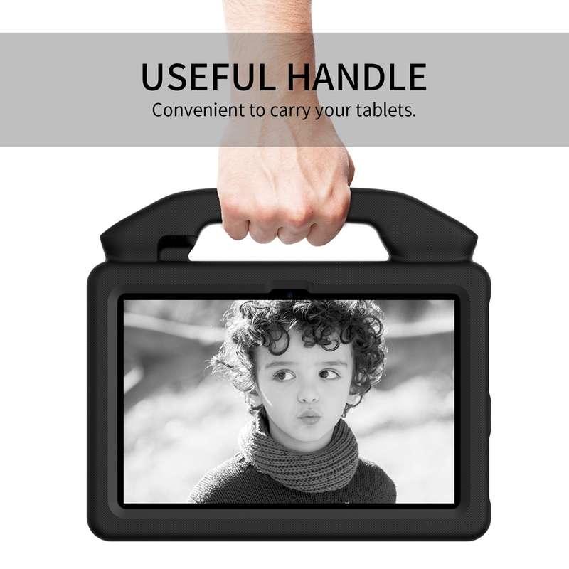 For Amazon Kindle Fire 7 2022 Children EVA Shockproof Tablet Case with Thumb Bracket(Green)