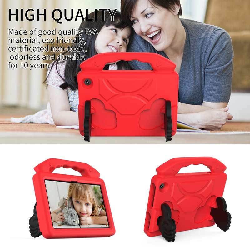 For Amazon Kindle Fire 7 2022 Children EVA Shockproof Tablet Case with Thumb Bracket(Green)
