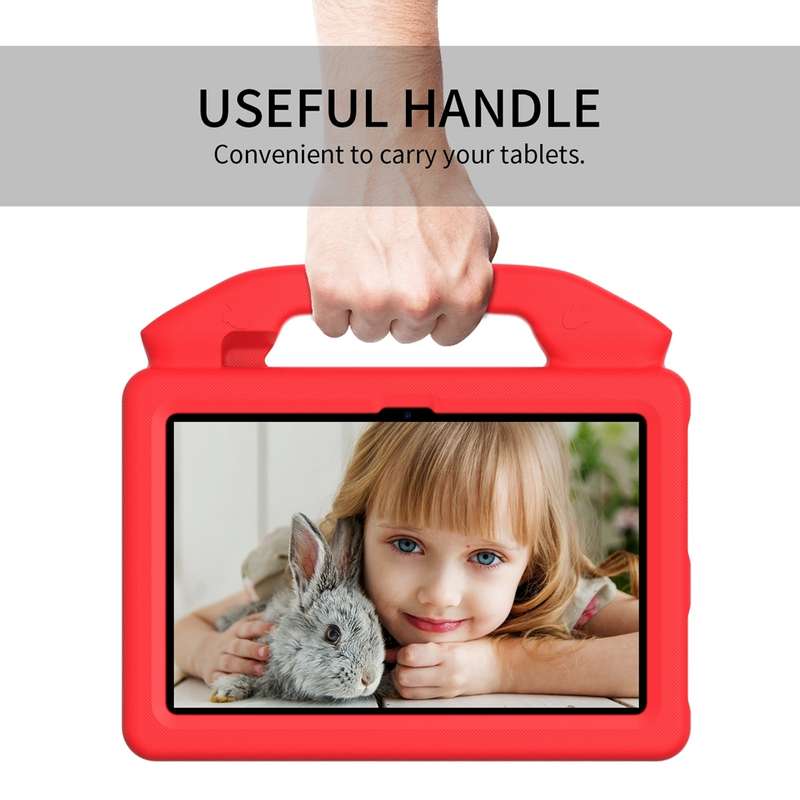 For Amazon Kindle Fire 7 2022 Children EVA Shockproof Tablet Case with Thumb Bracket(Green)