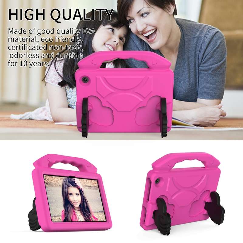For Amazon Kindle Fire 7 2022 Children EVA Shockproof Tablet Case with Thumb Bracket(Green)