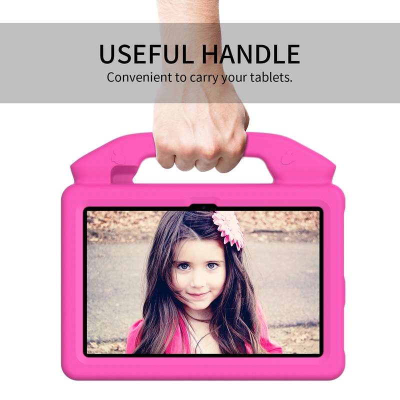 For Amazon Kindle Fire 7 2022 Children EVA Shockproof Tablet Case with Thumb Bracket(Green)