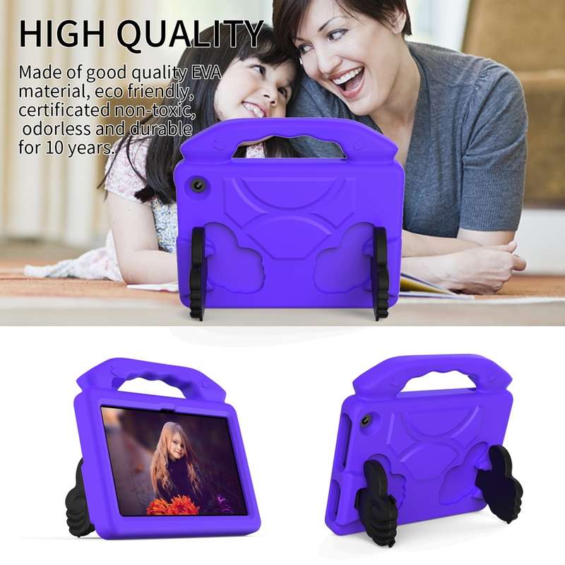 For Amazon Kindle Fire 7 2022 Children EVA Shockproof Tablet Case with Thumb Bracket(Green)