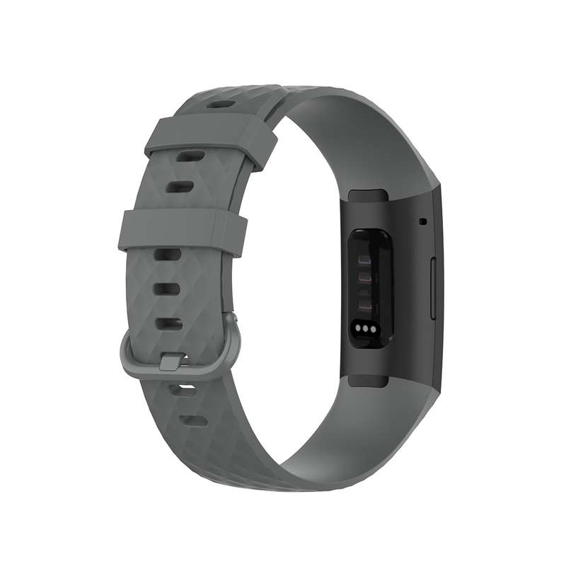 Color Buckle TPU Wrist Strap Watch Band for Fitbit Charge 4 / Charge 3 / Charge 3 SE, Size: S(Gray)