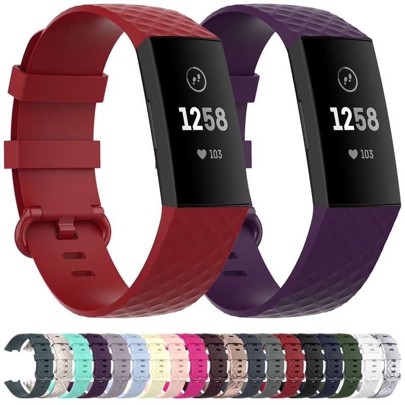 Color Buckle TPU Wrist Strap Watch Band for Fitbit Charge 4 / Charge 3 / Charge 3 SE, Size: S(Gray)
