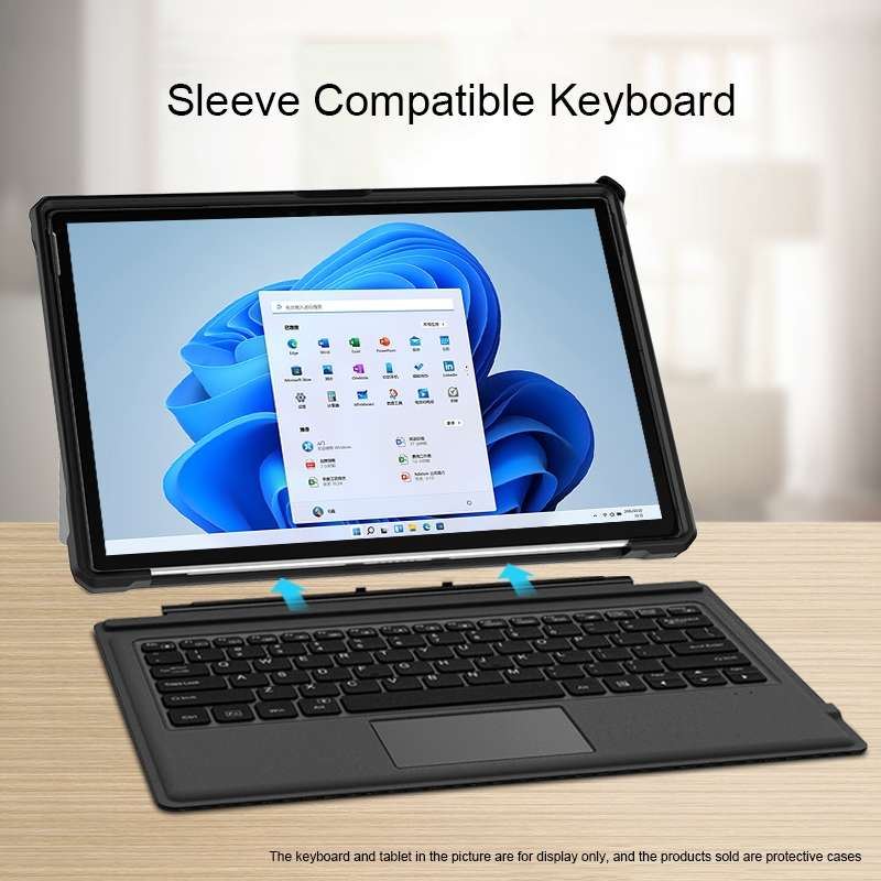 For Microsoft Surface Pro 9 Striped Hollow Tablet Case with Holder Cover(Black)