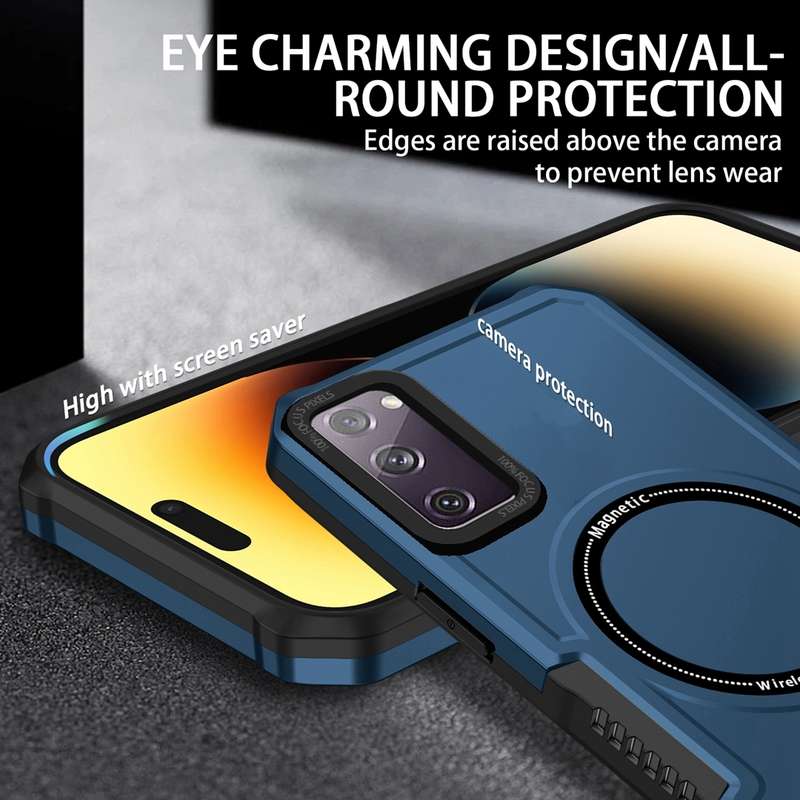 For Samsung Galaxy S20 FE MagSafe Shockproof Armor Phone Case(Black)