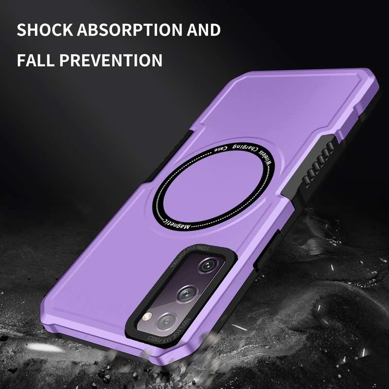 For Samsung Galaxy S20 FE MagSafe Shockproof Armor Phone Case(Black)