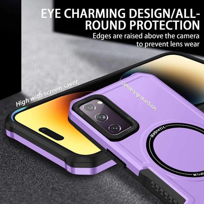 For Samsung Galaxy S20 FE MagSafe Shockproof Armor Phone Case(Black)