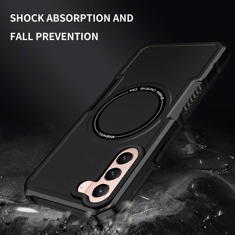 For Samsung Galaxy S21 5G MagSafe Shockproof Armor Phone Case(Black)