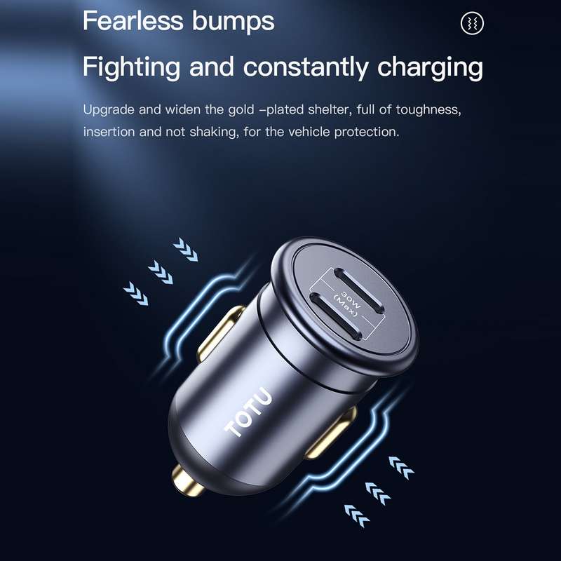 TOTUDESIGN 30W Car Fast Charging, Interface:USB-C / Type-C + USB-C / Type-C