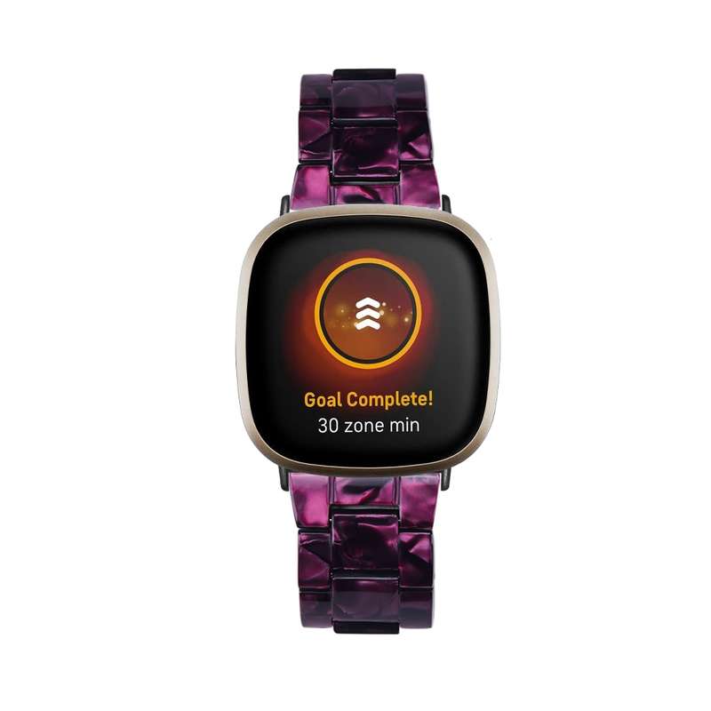 For Fitbit Versa 4 / Sense 2 Universal Resin Watch Band(Dark Grey)