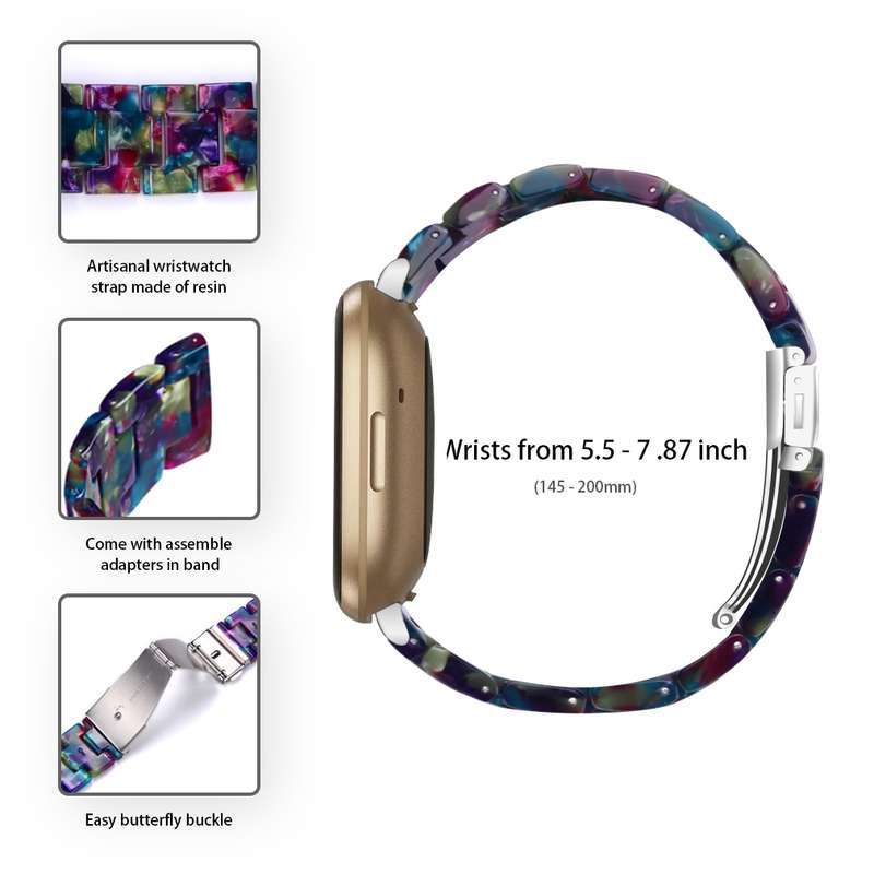 For Fitbit Versa 4 / Sense 2 Universal Resin Watch Band(Dark Grey)