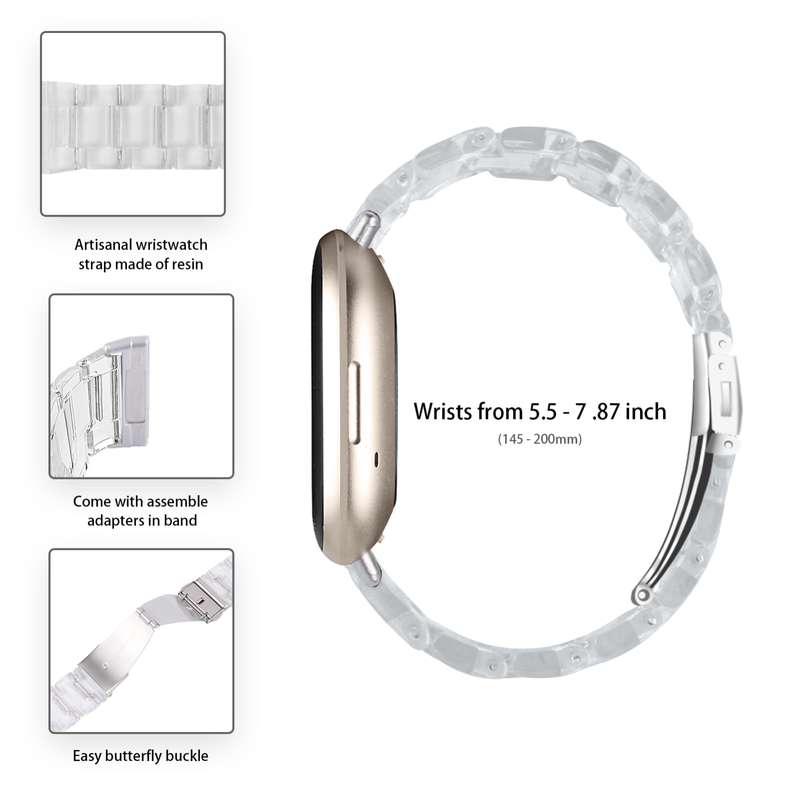 For Fitbit Versa 4 / Sense 2 Universal Resin Watch Band(Dark Grey)