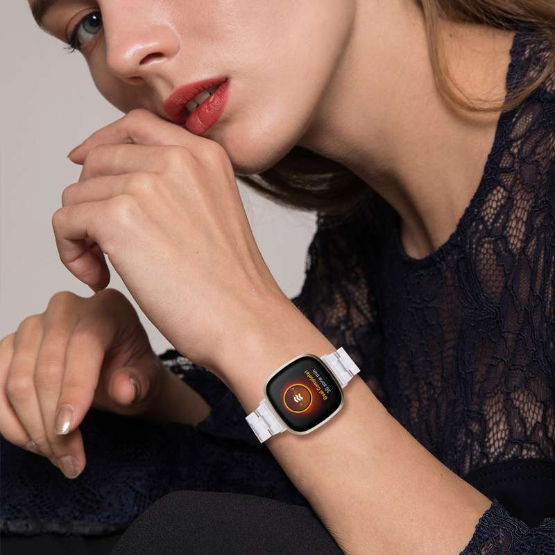 For Fitbit Versa 4 / Sense 2 Universal Resin Watch Band(Dark Grey)