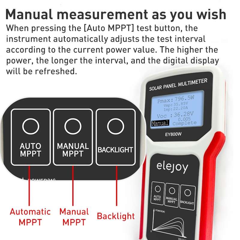 Elejoy EY800W 800W Solar Panel Power Supply Multimeter
