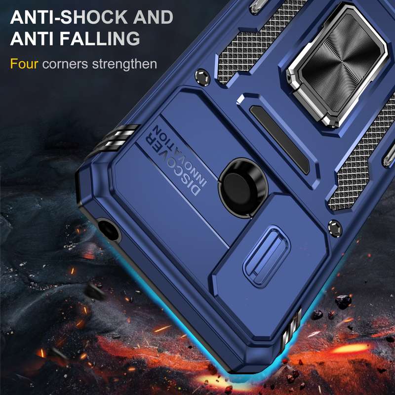 For Xiaomi Redmi 10C Armor PC + TPU Camera Shield Phone Case(Black)