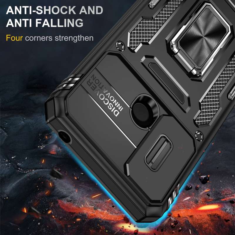For Xiaomi Redmi 10C Armor PC + TPU Camera Shield Phone Case(Black)