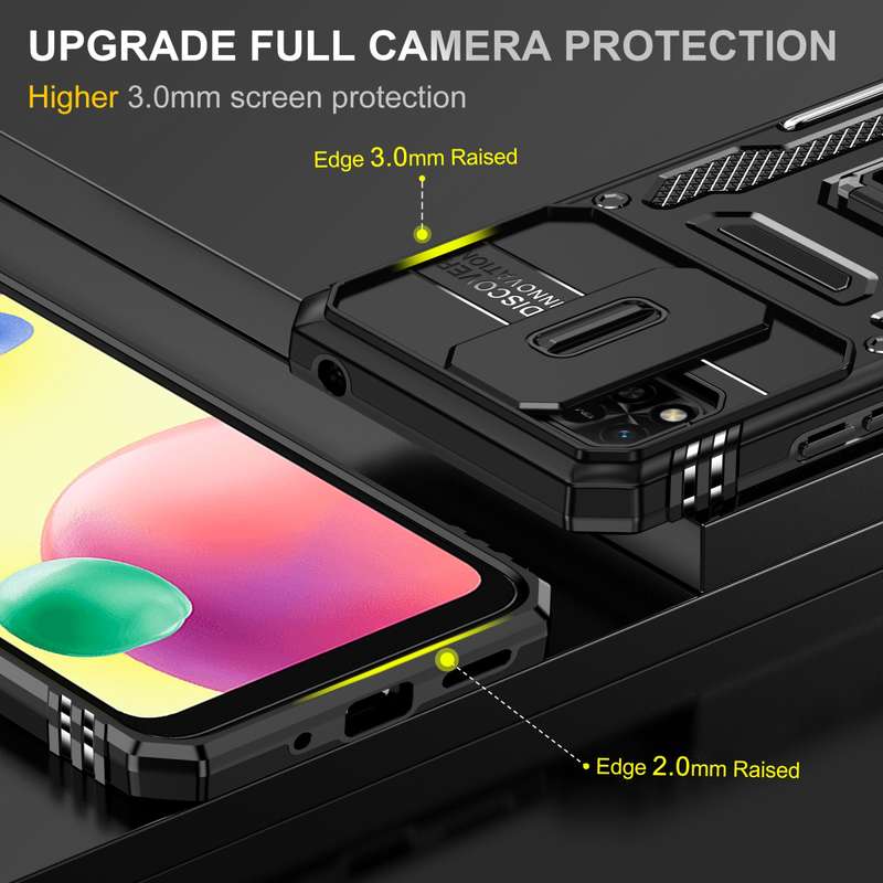 For Xiaomi Redmi 10C Armor PC + TPU Camera Shield Phone Case(Black)