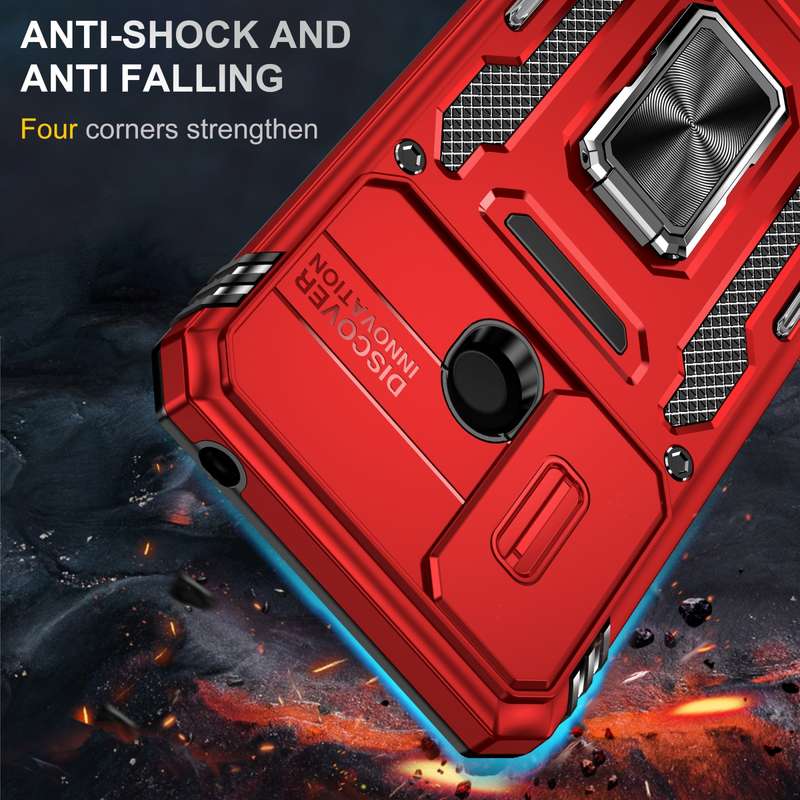 For Xiaomi Redmi 10C Armor PC + TPU Camera Shield Phone Case(Black)