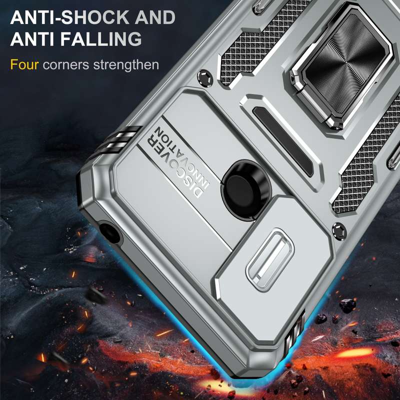 For Xiaomi Redmi 10C Armor PC + TPU Camera Shield Phone Case(Black)