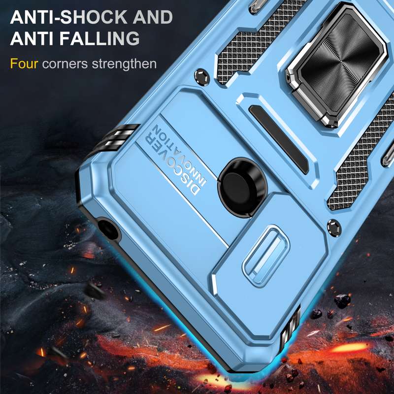 For Xiaomi Redmi 10C Armor PC + TPU Camera Shield Phone Case(Black)
