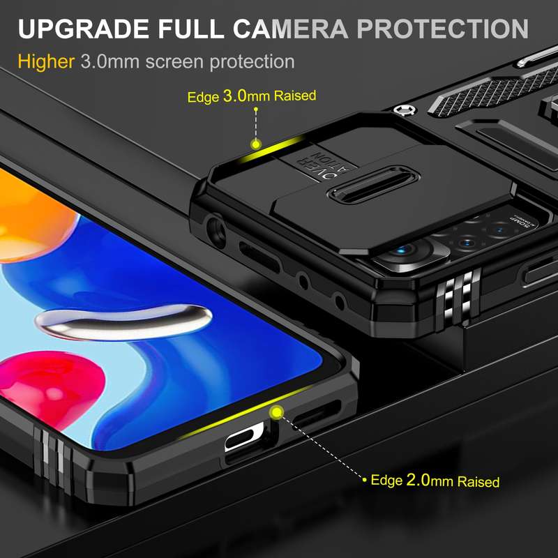 For Xiaomi Redmi Note 11 Pro Armor PC + TPU Camera Shield Phone Case(Grey)