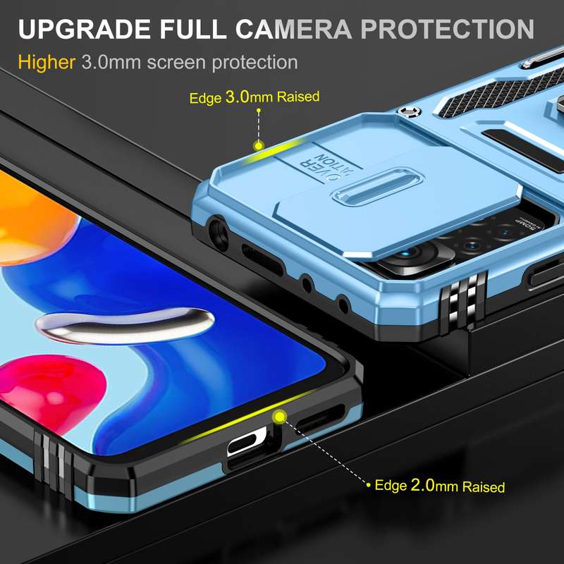For Xiaomi Redmi Note 11 Pro Armor PC + TPU Camera Shield Phone Case(Grey)